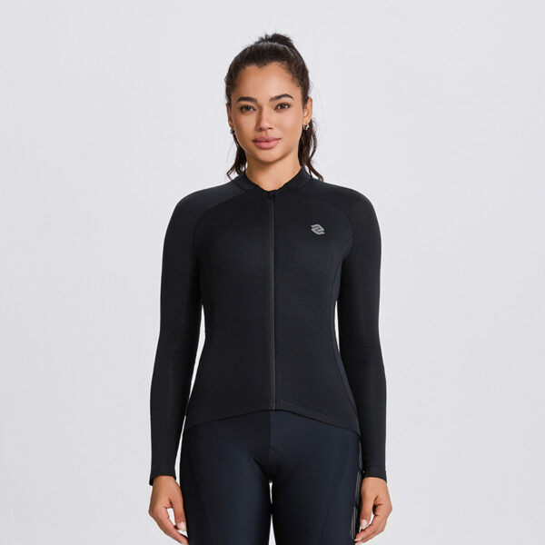 Велоджерси Gnomon Shadow Track Women Long Sleeve Wool Jersey Black