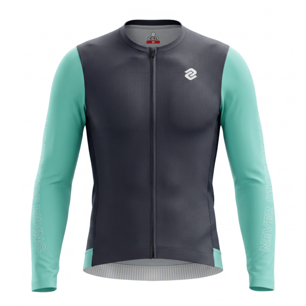 Велоджерси All Day Men's Long Sleeve Jersey Navy Blue Green